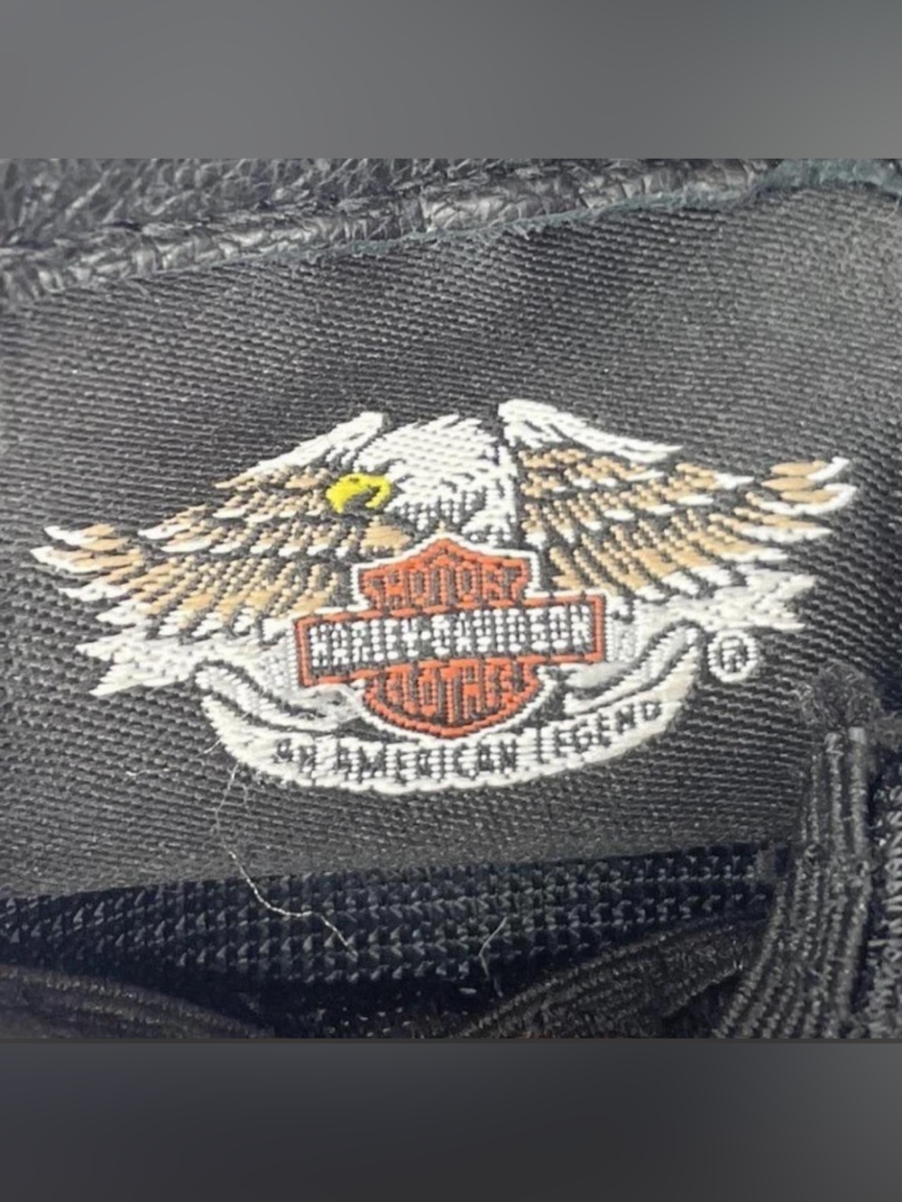 Harley-Davidson Black Leather Gloves with Orange Logo Accents - Picture 6 of 7